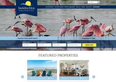 Sand n Sea Website Homepage