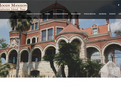 Moody Mansion Homepage Screen